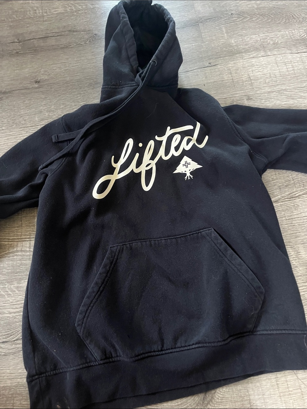 LRG Black Hoodie with Green Size Tag